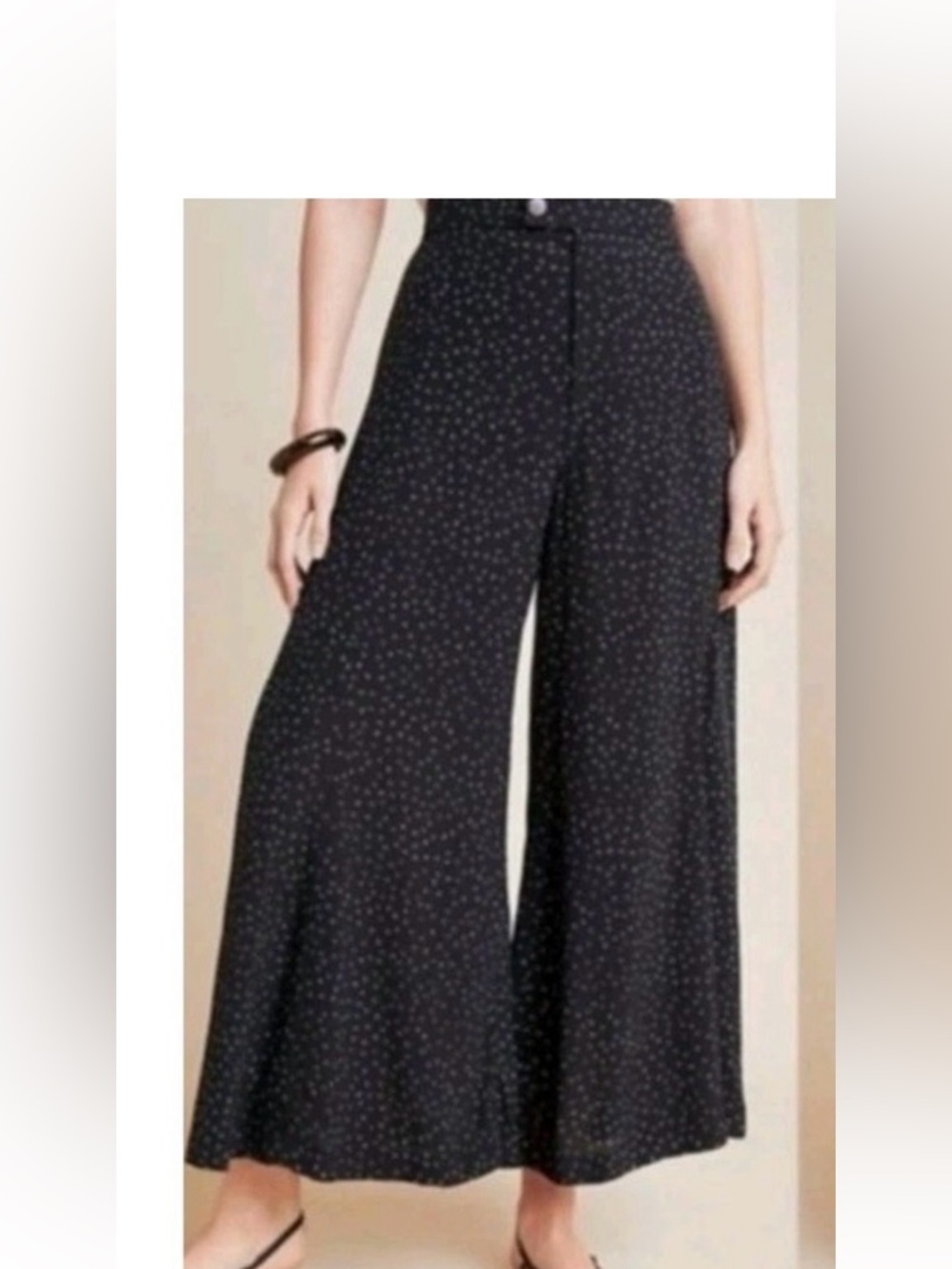 Anthropologie Black Mini Floral pants